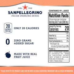 Sanpellegrino Peach Clementine pouring – bright citrus aroma with lively Italian bubbles.