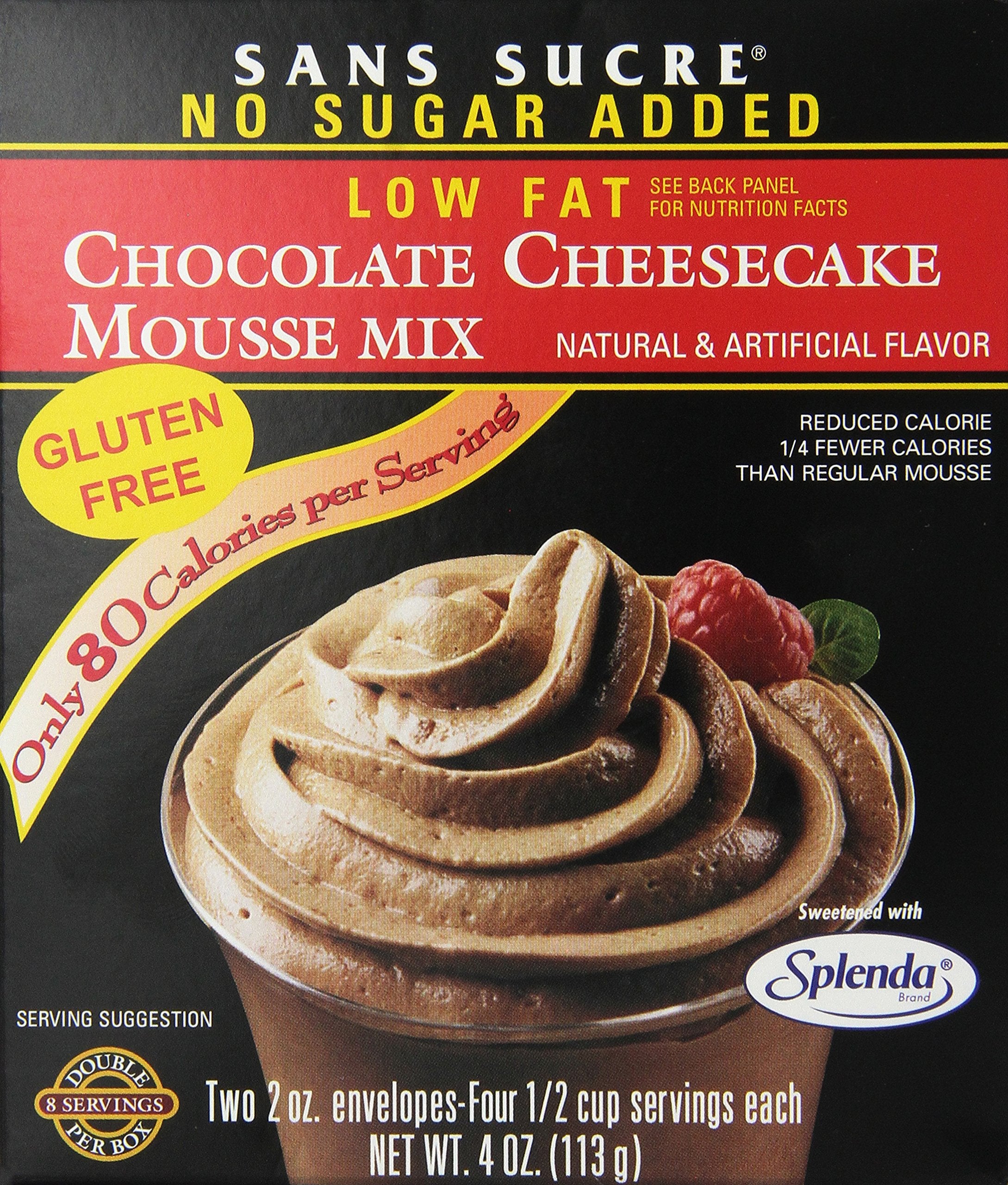 SANS SUCRE Chocolate Cheesecake Mousse pack shot showing a sugar-free dessert option