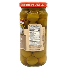 Santa Barbara Olive Co blue cheese stuffed olive jar adds creamy contrast