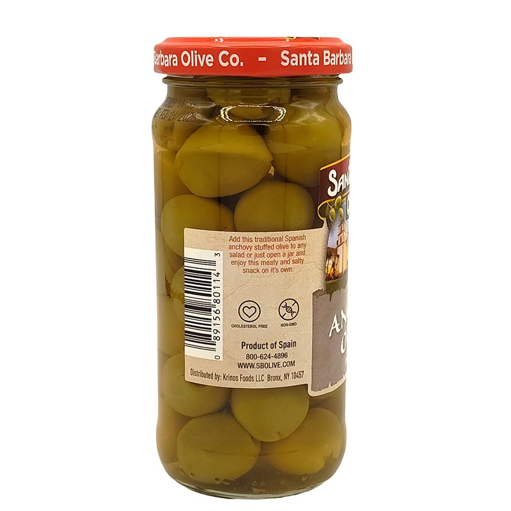 Santa Barbara Olive Co feta stuffed olive jar pairs nicely with cheese boards