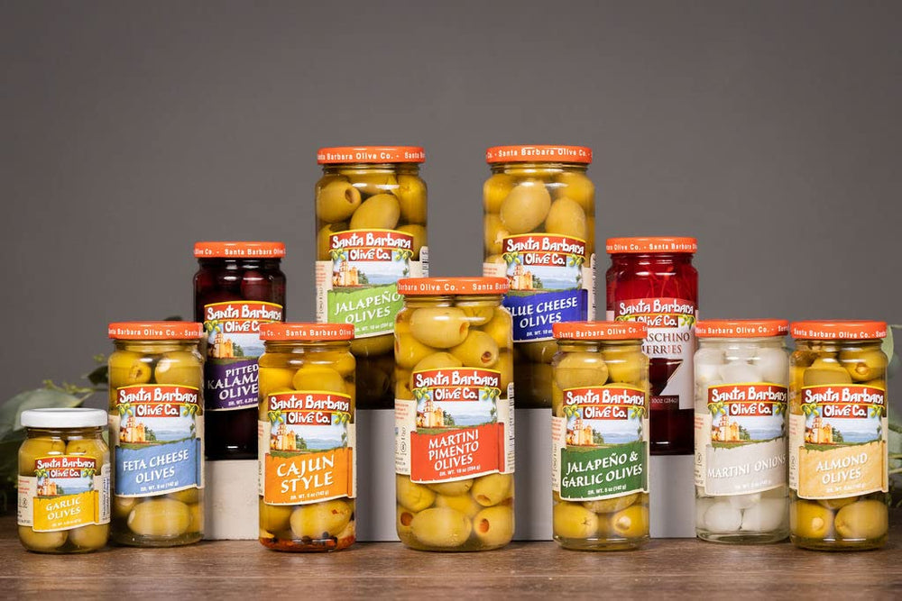 Premium green olives with anchovy stuffing celebrating 1850 heritage