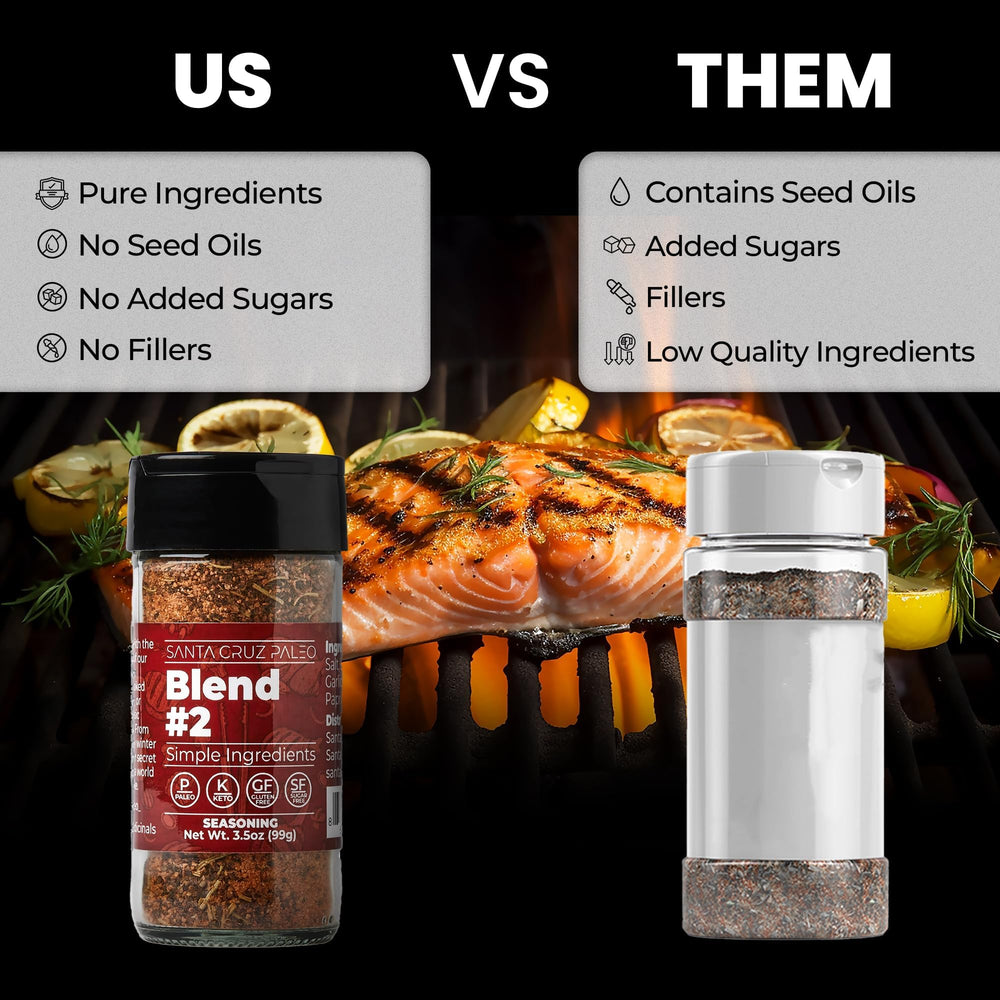 Santa Cruz Paleo Seasoning Blend #2 on a burger patty for bold seasoning
