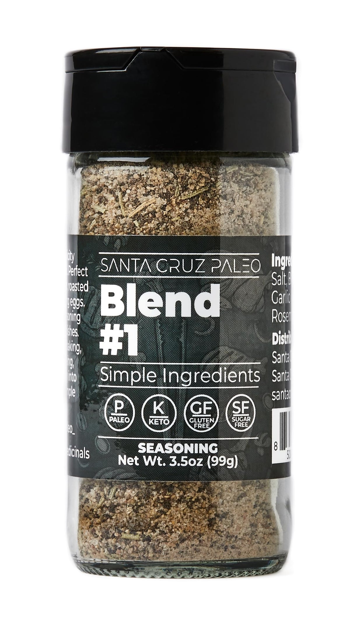 Santa Cruz Paleo Seasoning Blend jar front adds clean, versatile flavor to meats.