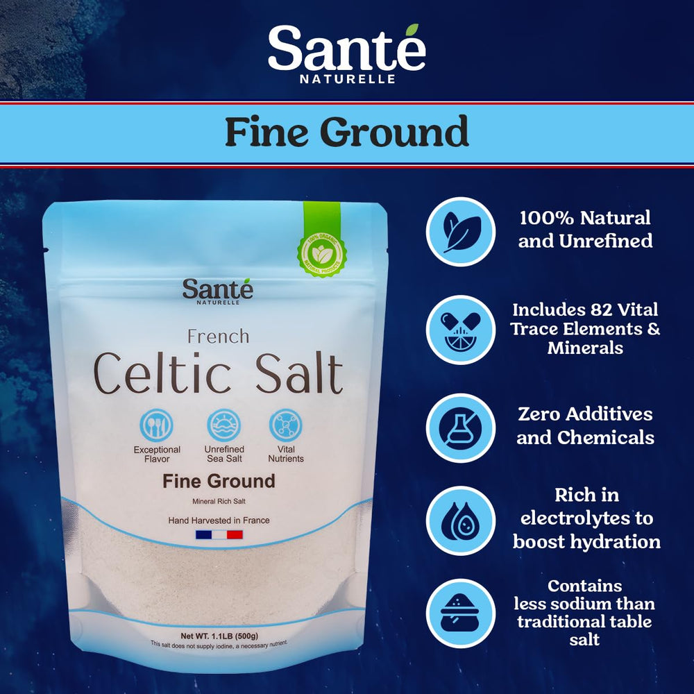 Sante Naturelle Celtic Salt crystal close-up showing natural moisture