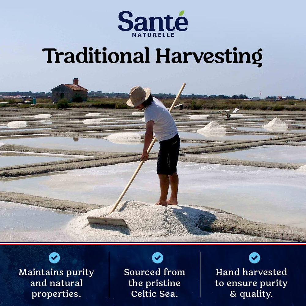 Sante Naturelle Celtic Salt fine ground texture ready for cooking and finishing