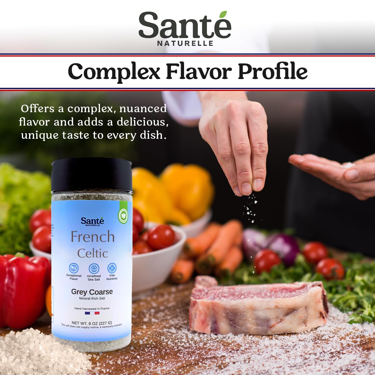 Sante Naturelle Celtic Salt finishing dust on a completed dish