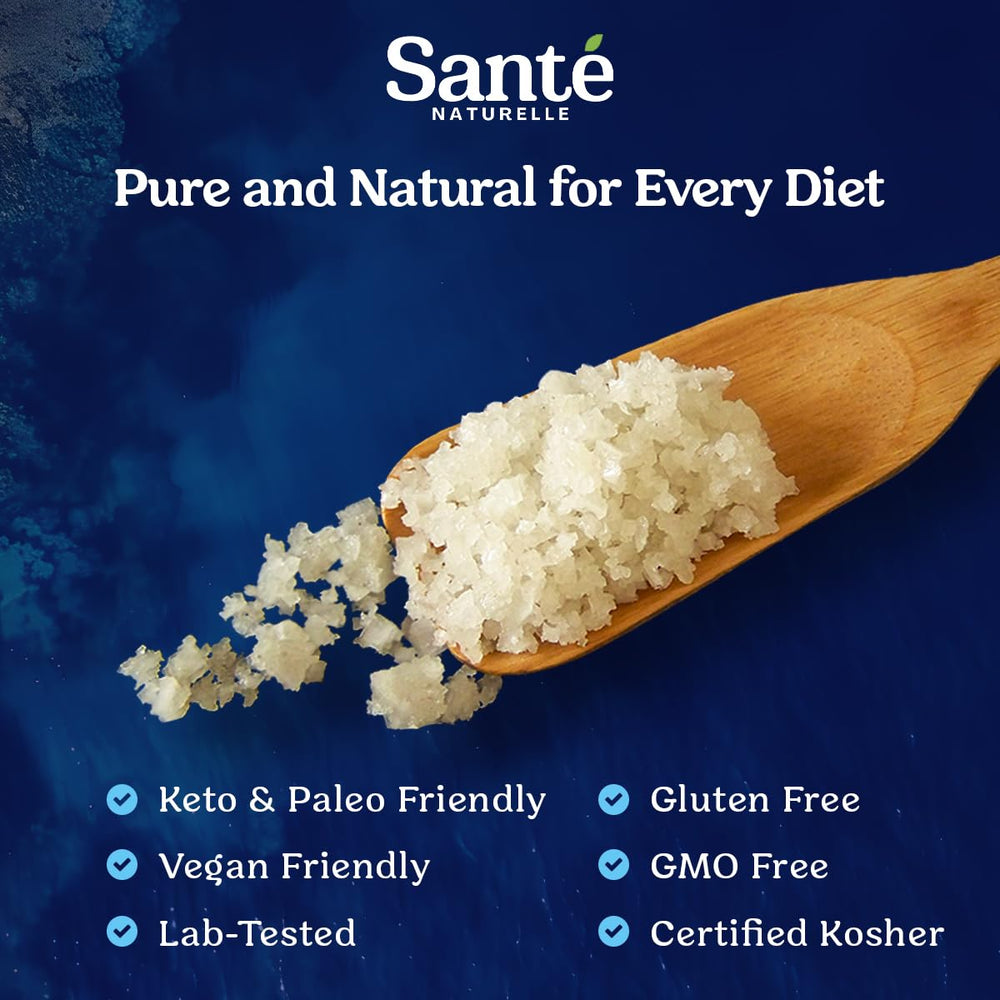 Sante Naturelle Celtic Salt Grey Coarse finishing sprinkle on a prepared dish.