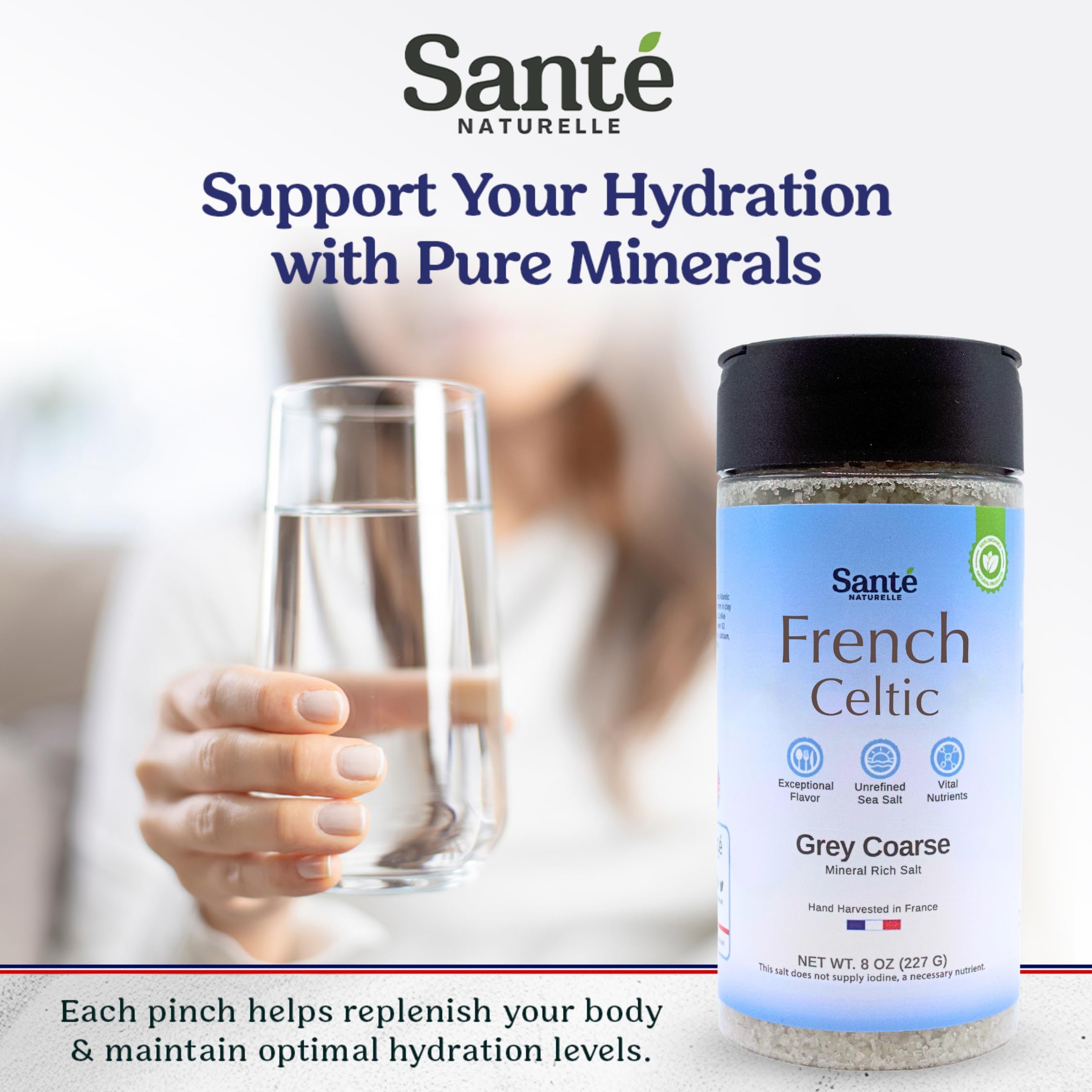 Sante Naturelle Celtic Salt grey coarse crystals ideal for grinders
