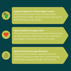 Santo Corral ingredients: fresh cactus, flaxseed, chia, corn flour