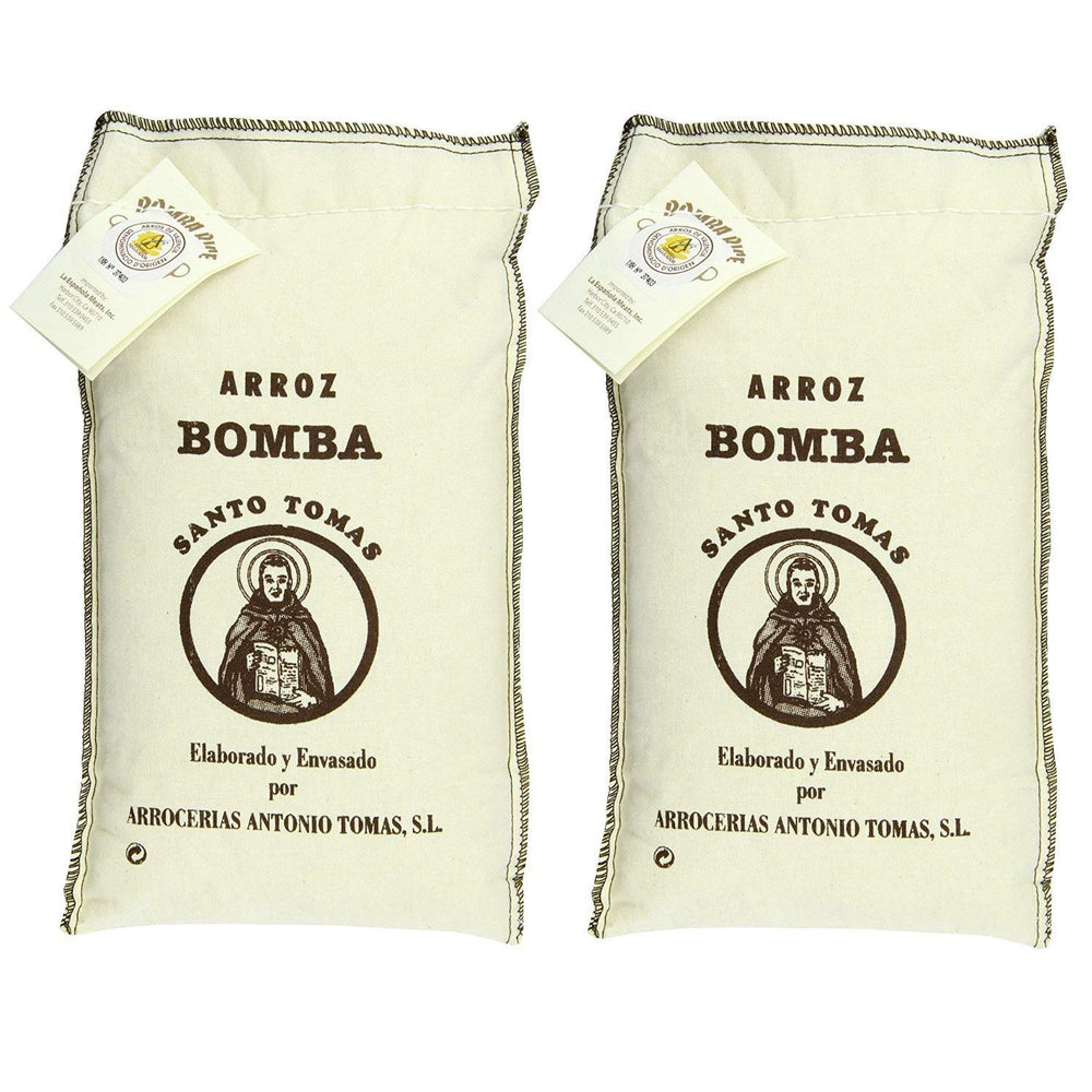 Santo Tomas Bomba Rice pack of 2, ideal for paella and saffron-infused dishes