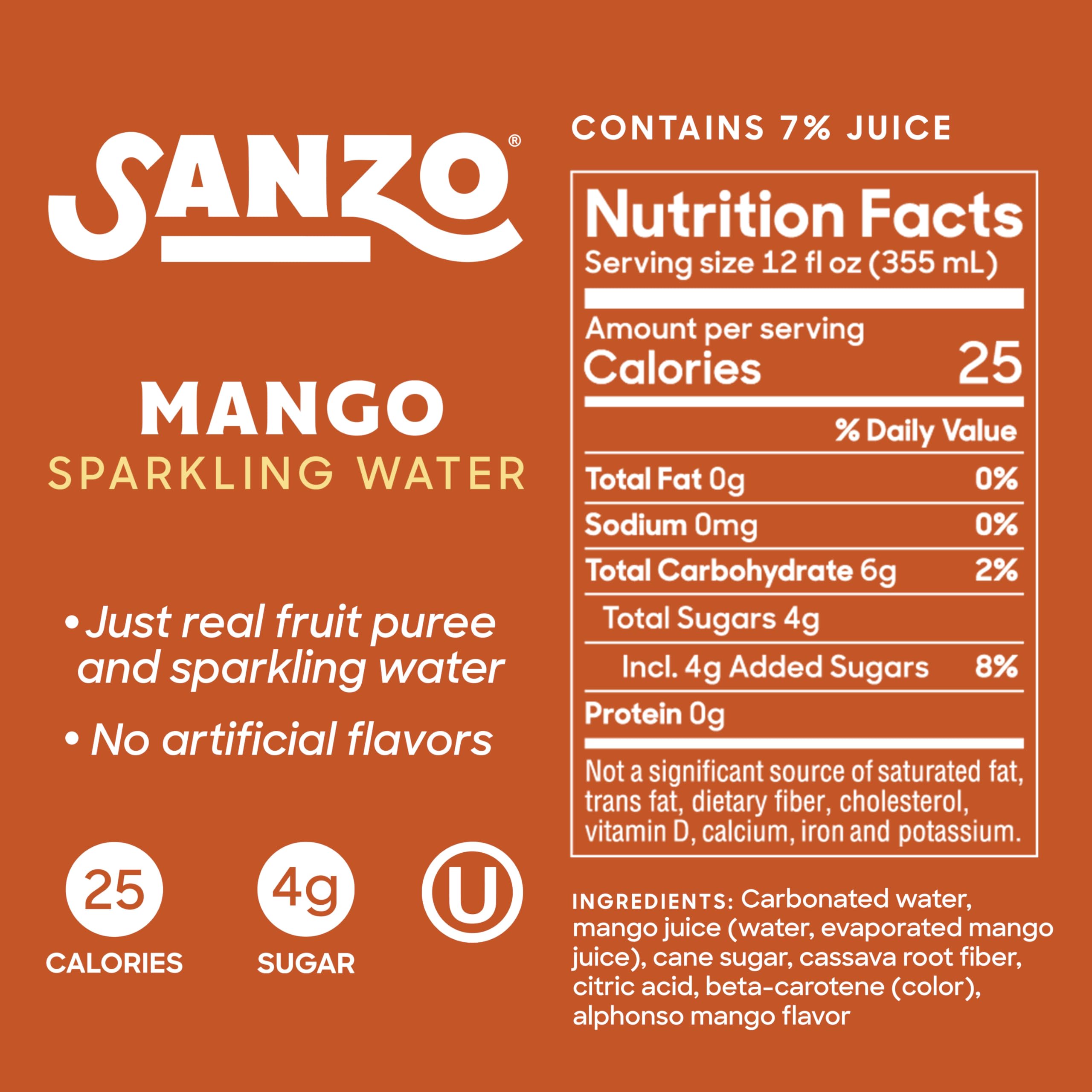 Sanzo Mango sparkling water pour demonstrates bubbly aroma and clean taste.
