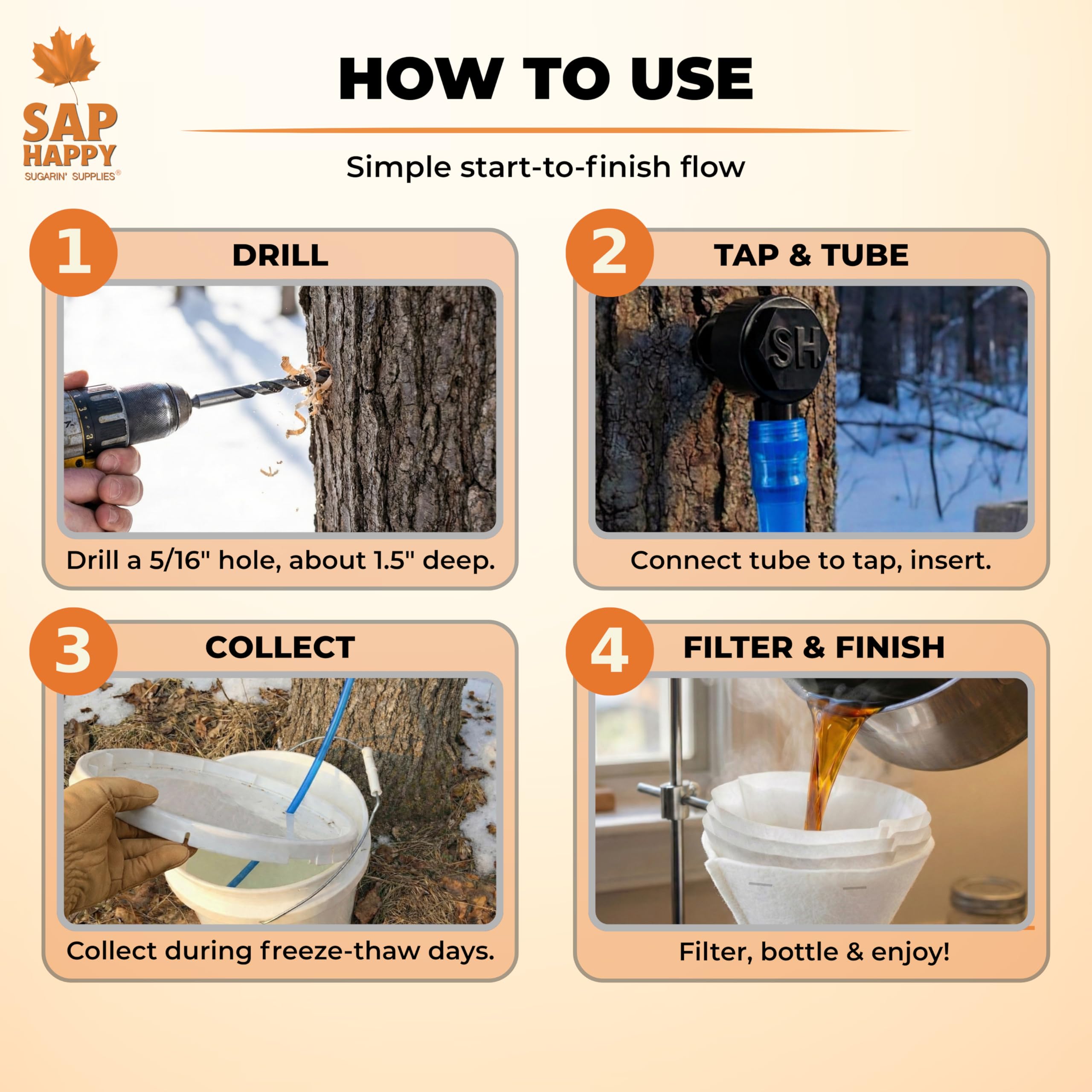 SAP HAPPY SUGARIN SUPPLIES heavy duty maple syrup filter for crystal clear batches.
