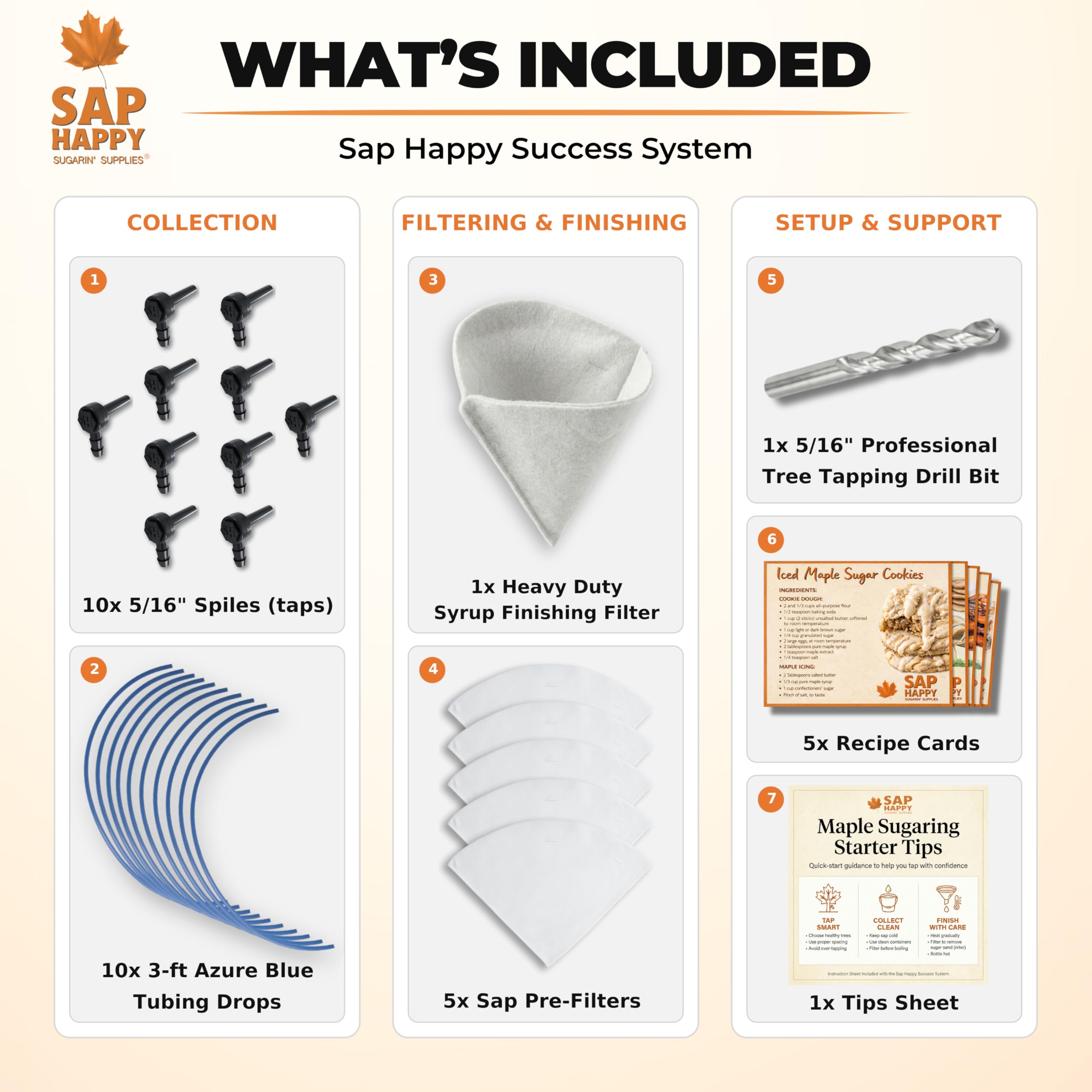 SAP HAPPY SUGARIN SUPPLIES 3 ft tubing drops for direct tree to bucket flow.