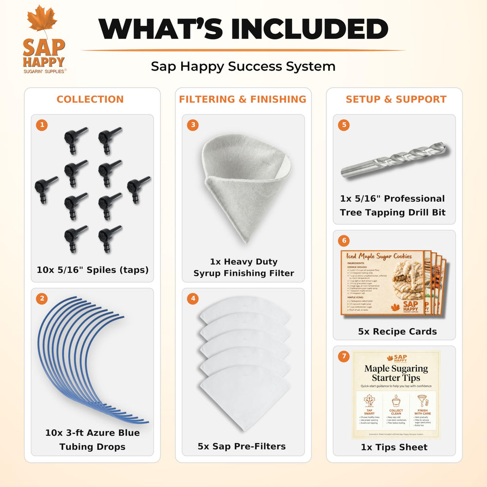 SAP HAPPY SUGARIN SUPPLIES 3 ft tubing drops for direct tree to bucket flow.