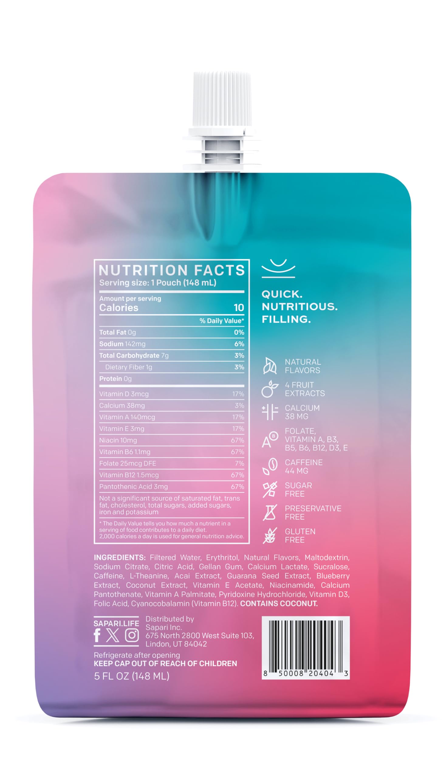 Sapari Slim Mood tropical berry flavor refreshes during workouts