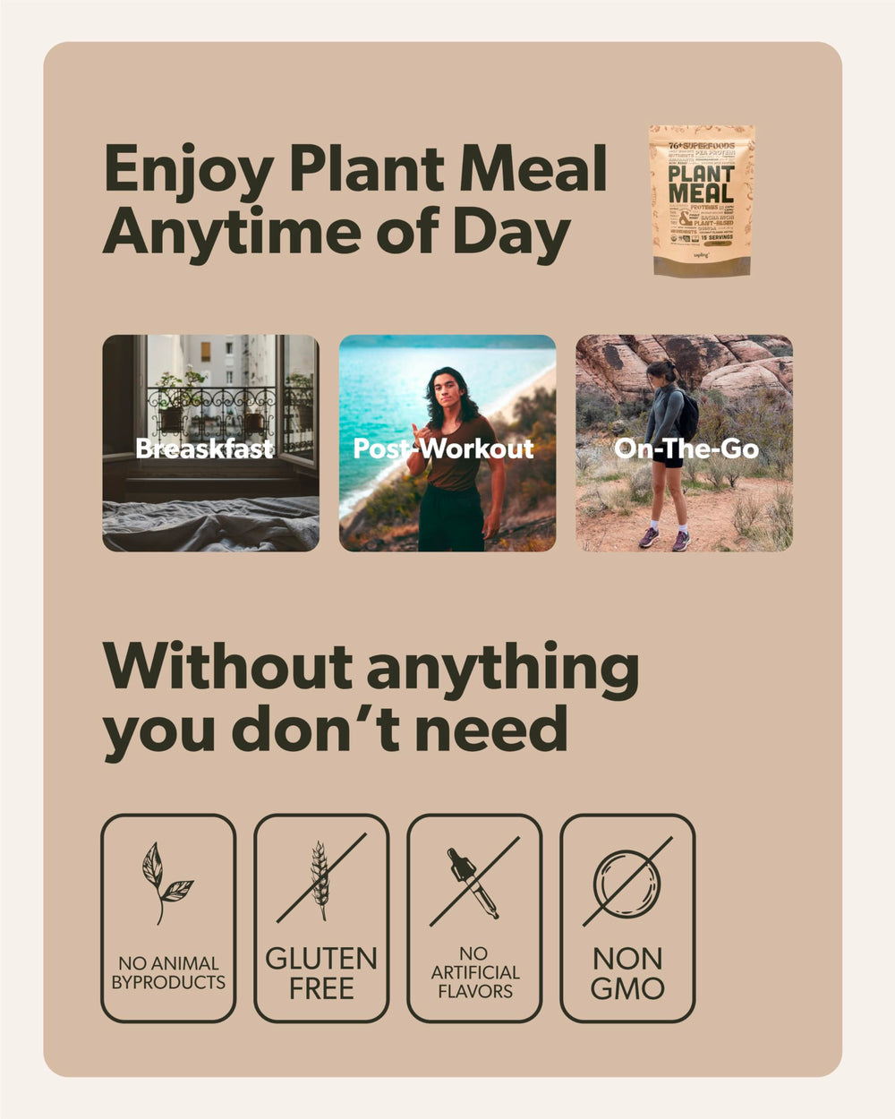 Sapling Plant Meal ready-to-drink cup featuring chocolate shake.