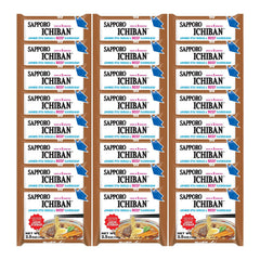 Sapporo Ichiban beef ramen pouch packaging for a 24-pack, ideal for quick meals