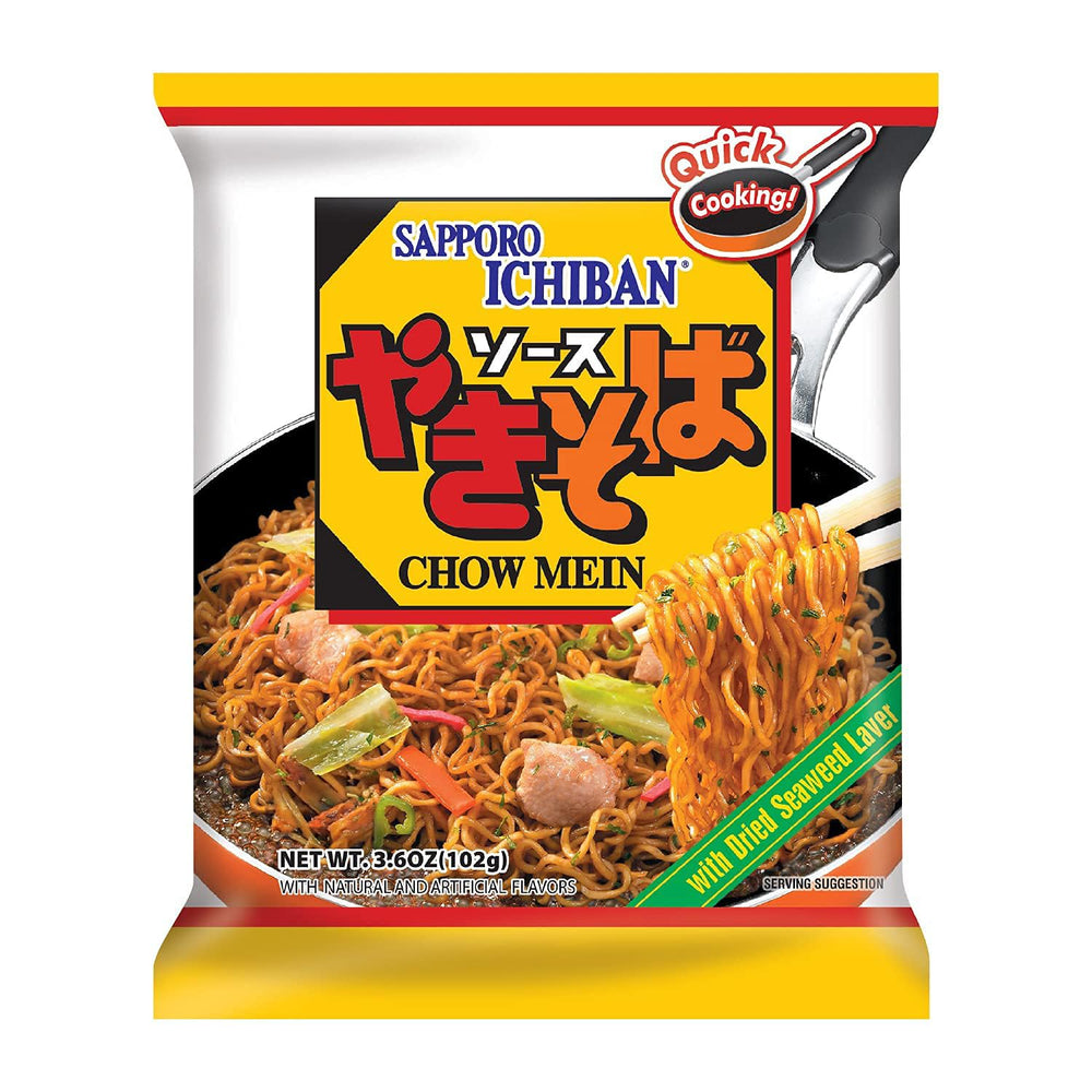 Sapporo Ichiban Yakisoba noodles in pan for a fast, flavorful meal.