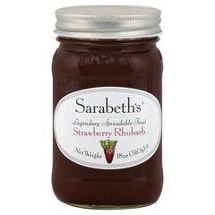 Sarabeth's Strawberry Rhubarb fruit spread jar adds a tasty, all-natural topping for toast
