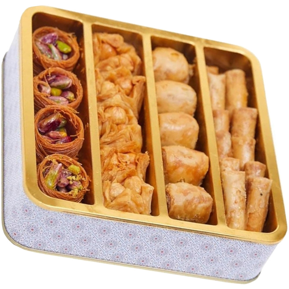 Walnut and pistachio fillings in premium Turkish baklava by Sarah's Candy Factory.