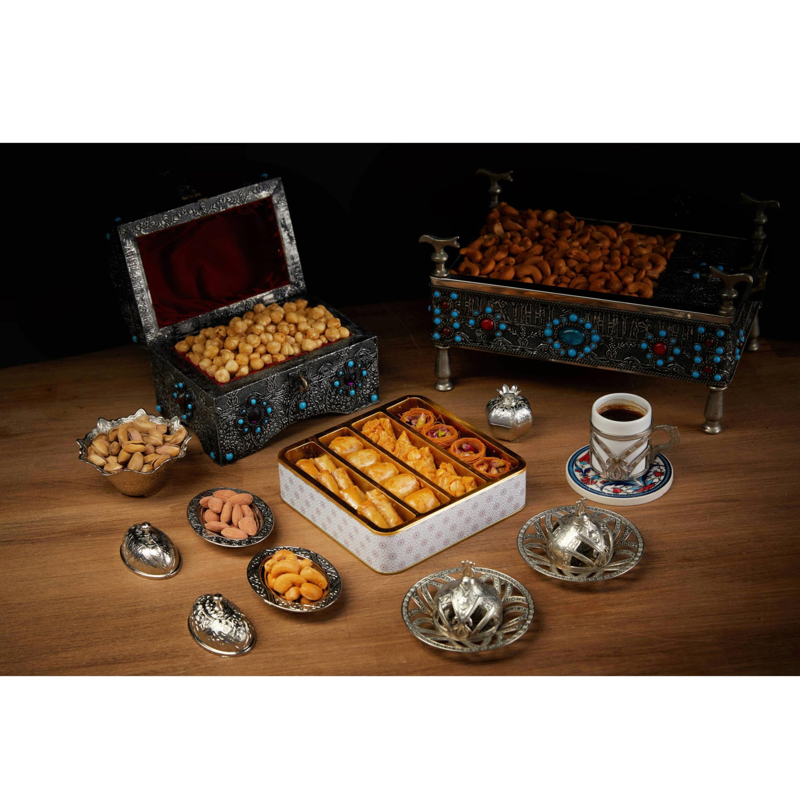Baklava pairing with tea or coffee for a comforting ritual.