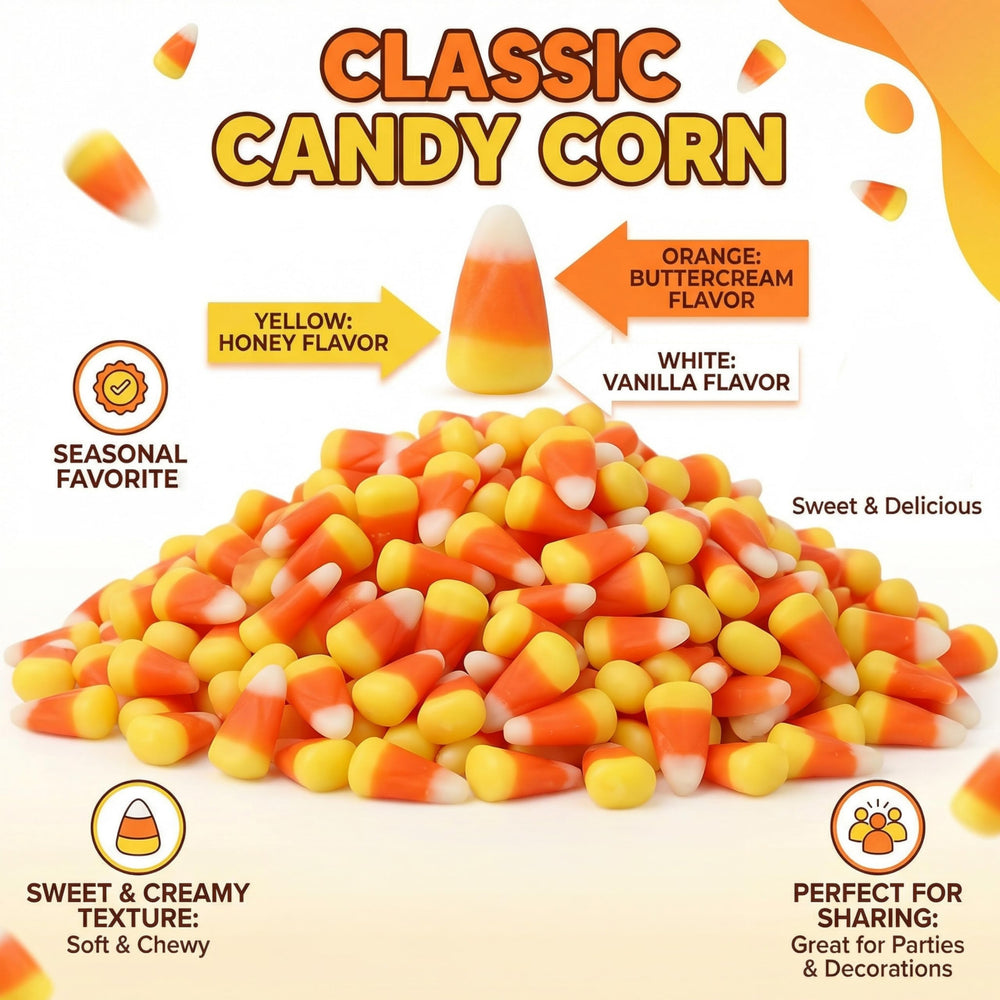 Sarah's Candy Factory candy corn 3-pound jar offers generous value.