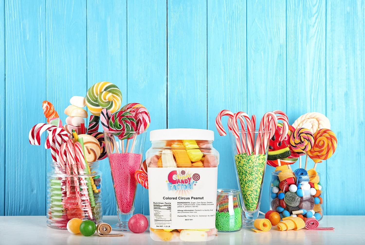 Bright circus peanuts in a jar emphasize old-fashioned flavors ideal for gatherings.