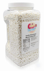 Vanilla mini marshmallows topping hot chocolate from Sarah's Candy Factory.