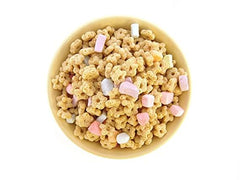 Sarah's Candy Factory jar keeps marshmallows fresh with resealable lid.