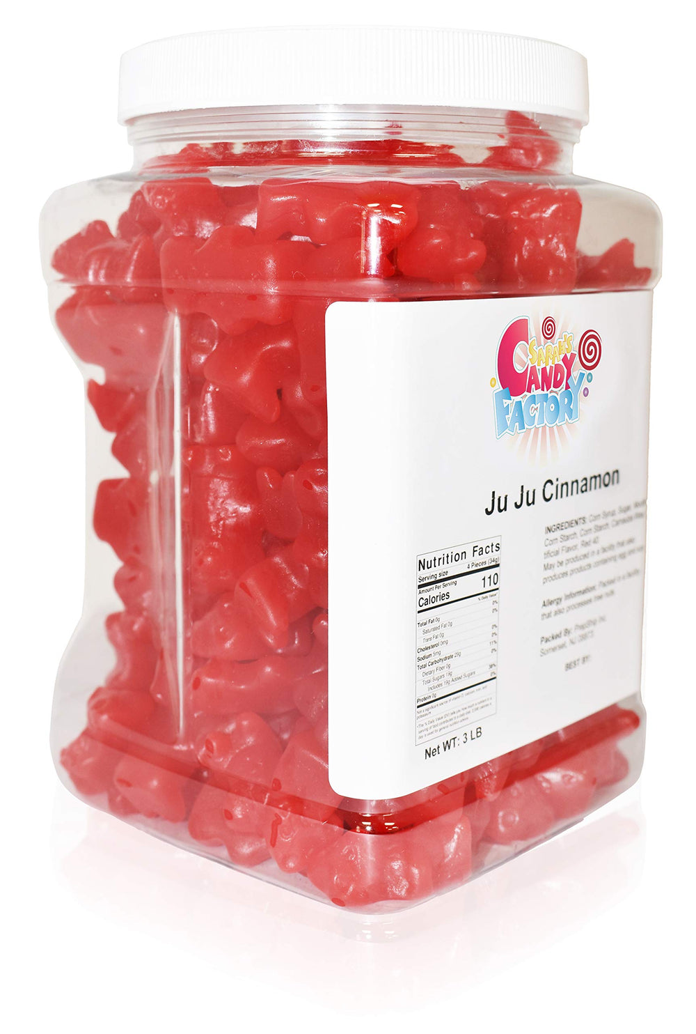Sarah's Candy Factory Ju Ju cinnamon gummies closeup—vibrant colors and chewy texture for sharing.