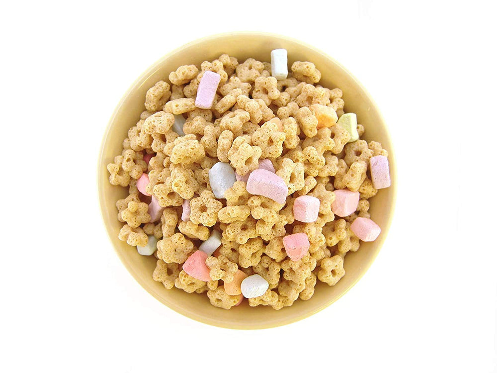 Close-up texture of vanilla marshmallow bits from Sarah's Candy Factory
