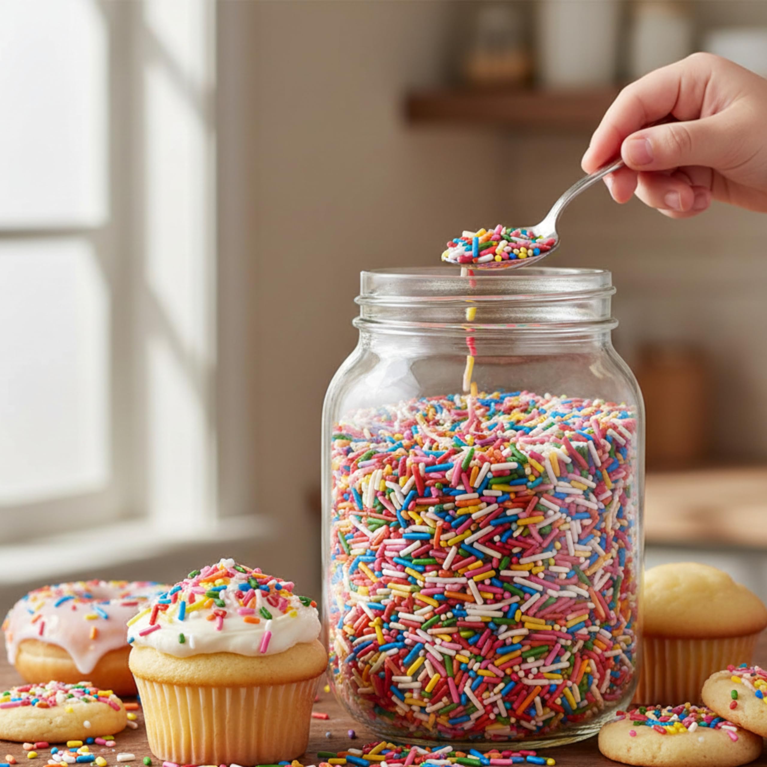 Sarah's Candy Factory resealable bag keeps sprinkles fresh