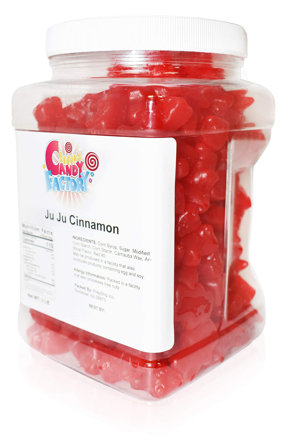 Sarah's Candy Factory bulk 3-pound jar—storage-friendly candy for gatherings.