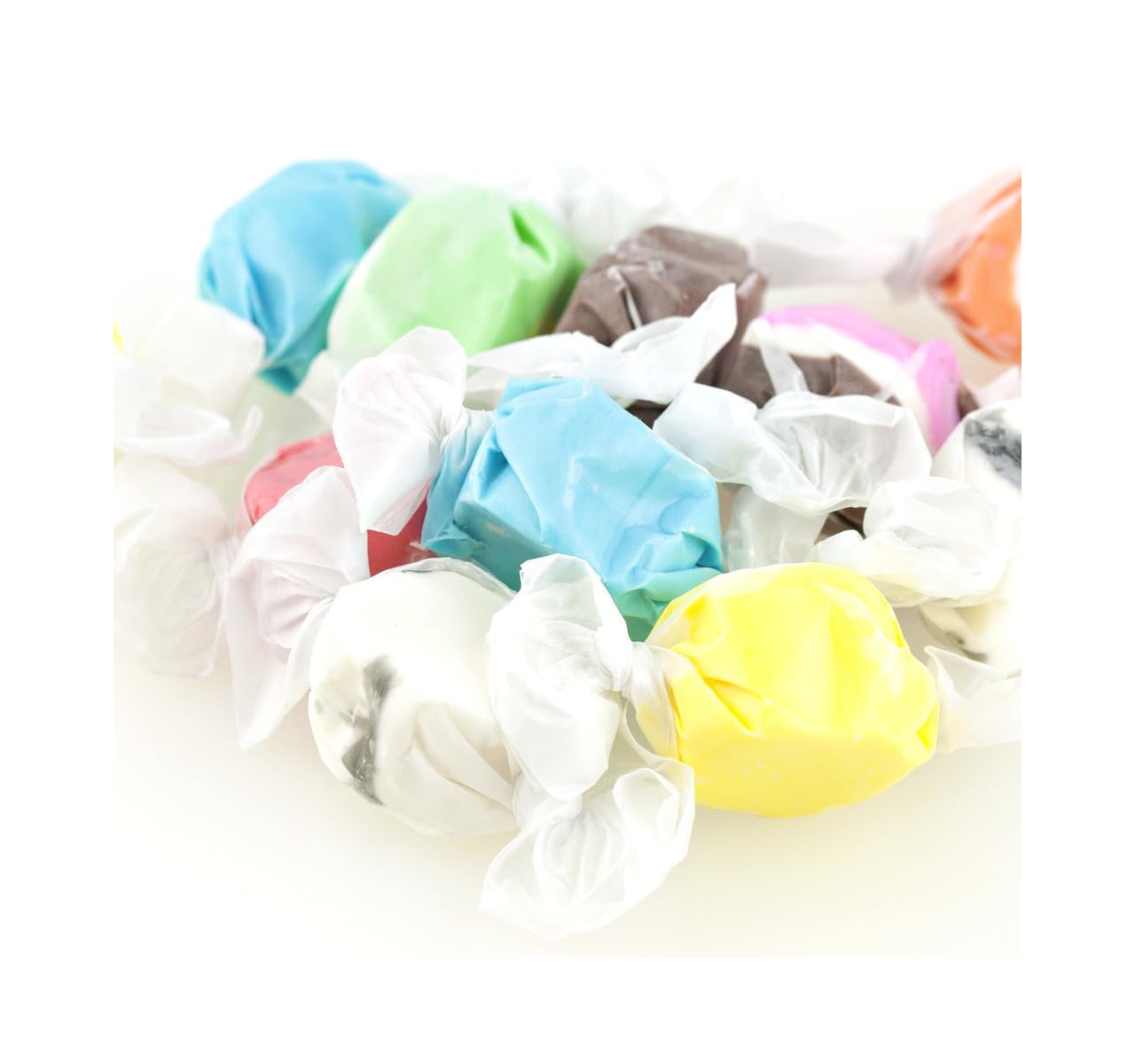 Sarah's Candy Factory salt water taffy assortment in a resealable 1 lb bag