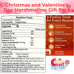 Sarah's Candy Factory soft vanilla marshmallows close-up, ideal for hot cocoa.