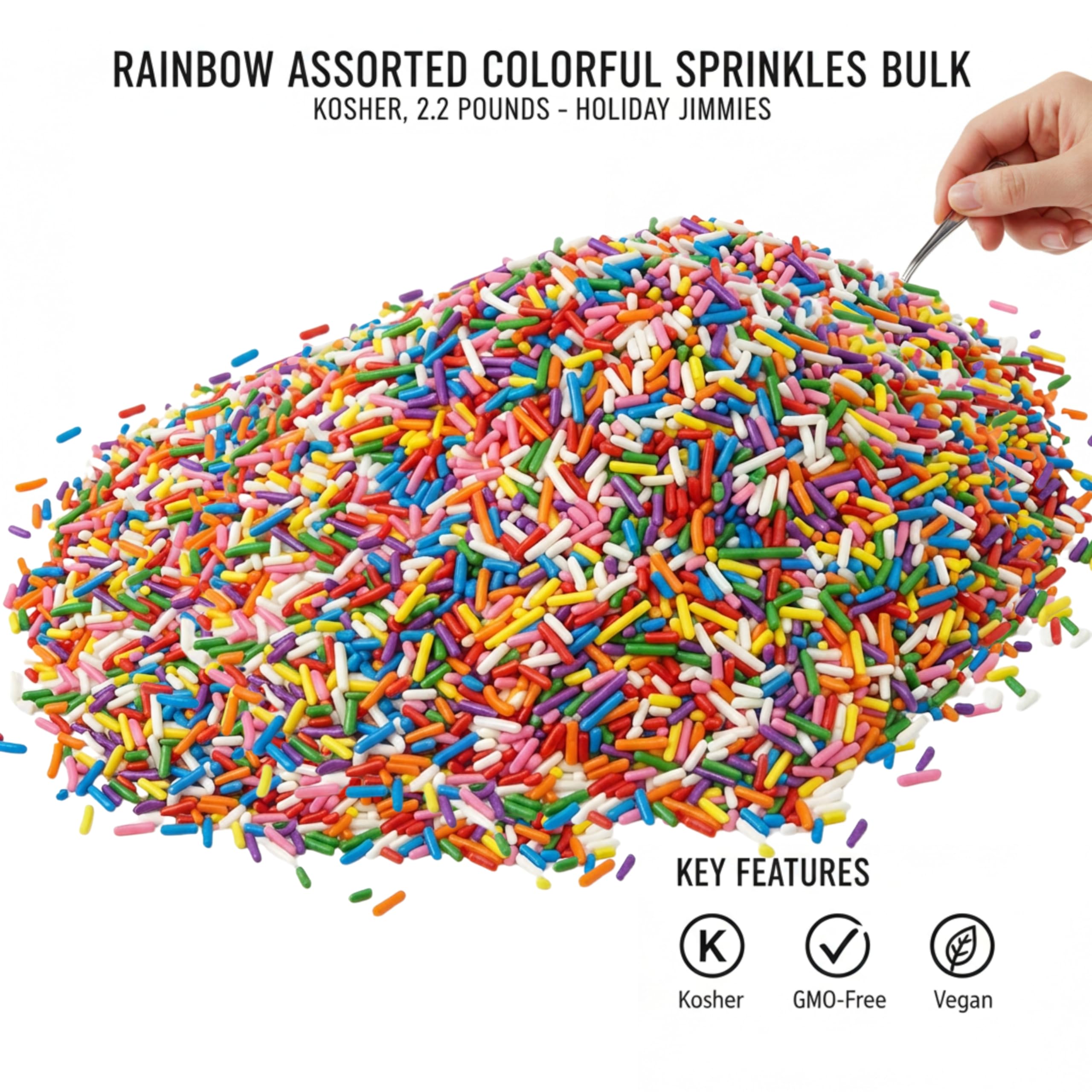 Sarah's Candy Factory sprinkles on cake for festive decoration