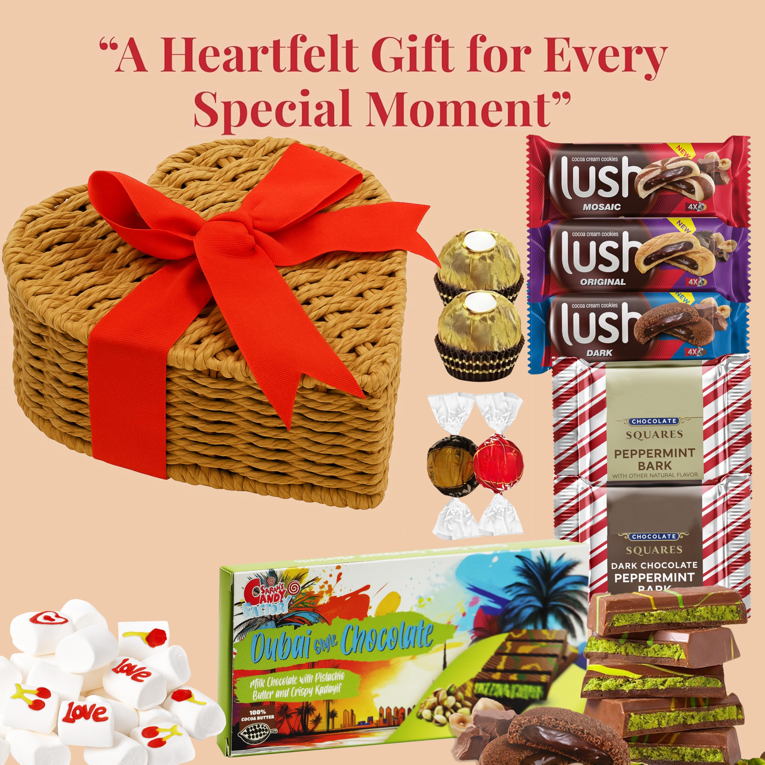 Sarah's Candy Factory heart basket ideal for Valentine’s Day gifting and celebrations.