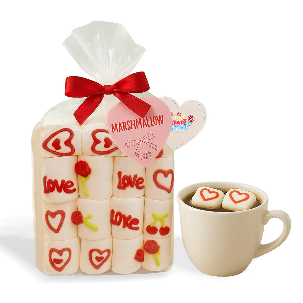 Sarah's Candy Factory Valentines Day marshmallow gift pack with snowman design, gift-ready.