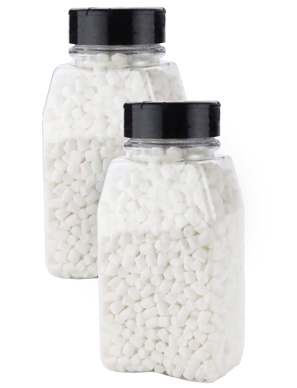 Sarah's Candy Factory vanilla dehydrated marshmallow bits in jar, ideal hot cocoa topping.