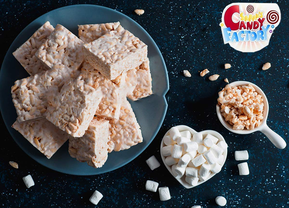 Sarah's Candy Factory vanilla mini dehydrated marshmallow bits USA made branding visible