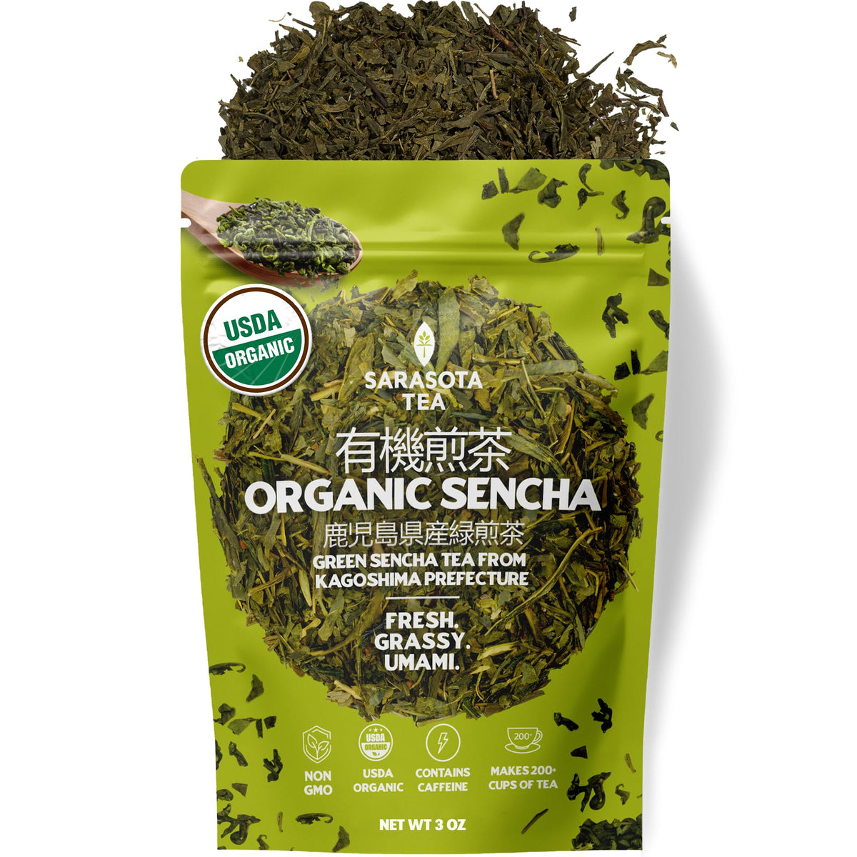 SARASOTA COFFEE & TEA CO. Sencha loose leaf for a bright grassy cup.