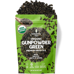 Sarasota Gunpowder Green Tea loose leaves ready for bold brew