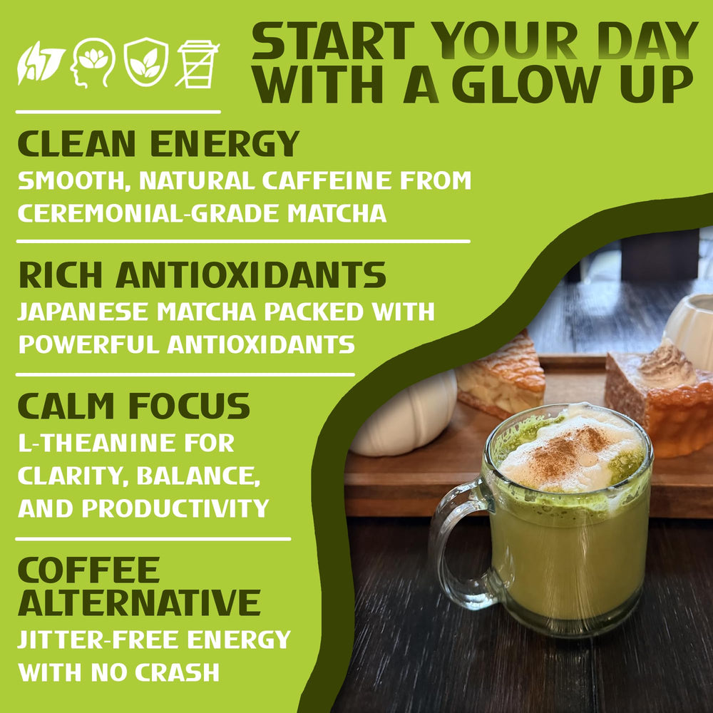 Sarasota Slim & Glow tub and spoon ready to mix a flavorful latte