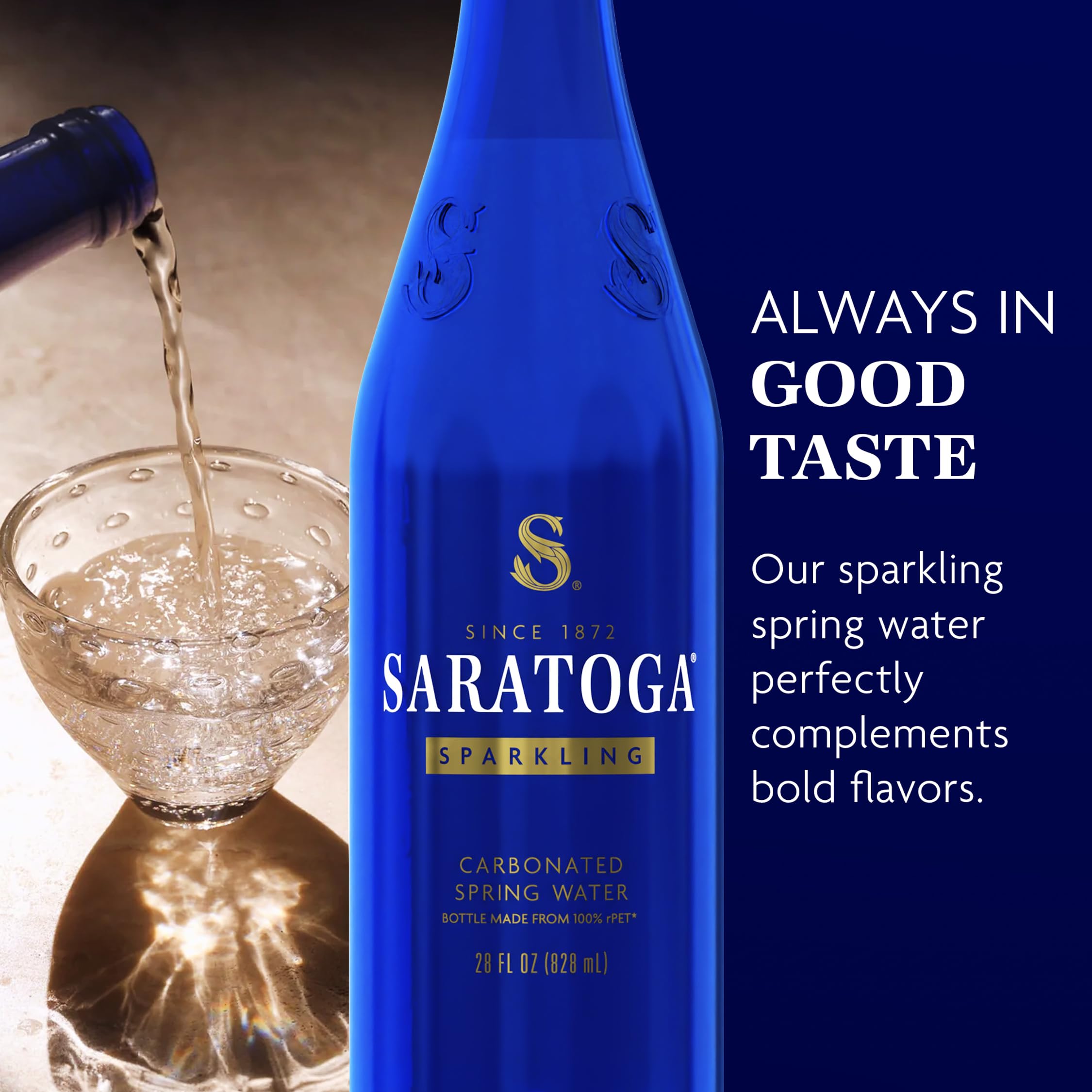 Saratoga 12-pack bottles shown for on-the-go gatherings.