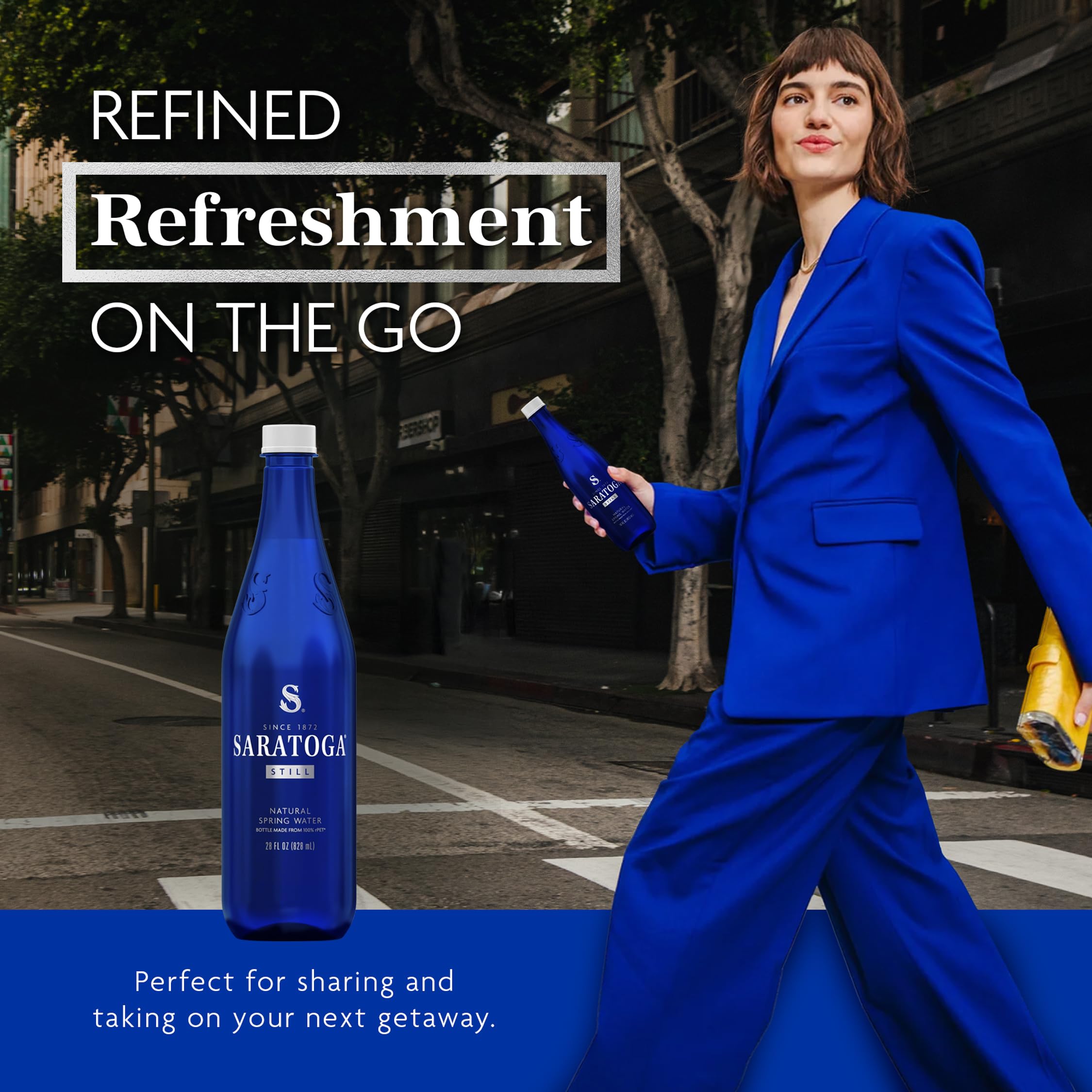Saratoga on-the-go 28-ounce bottle, ideal for commuters.