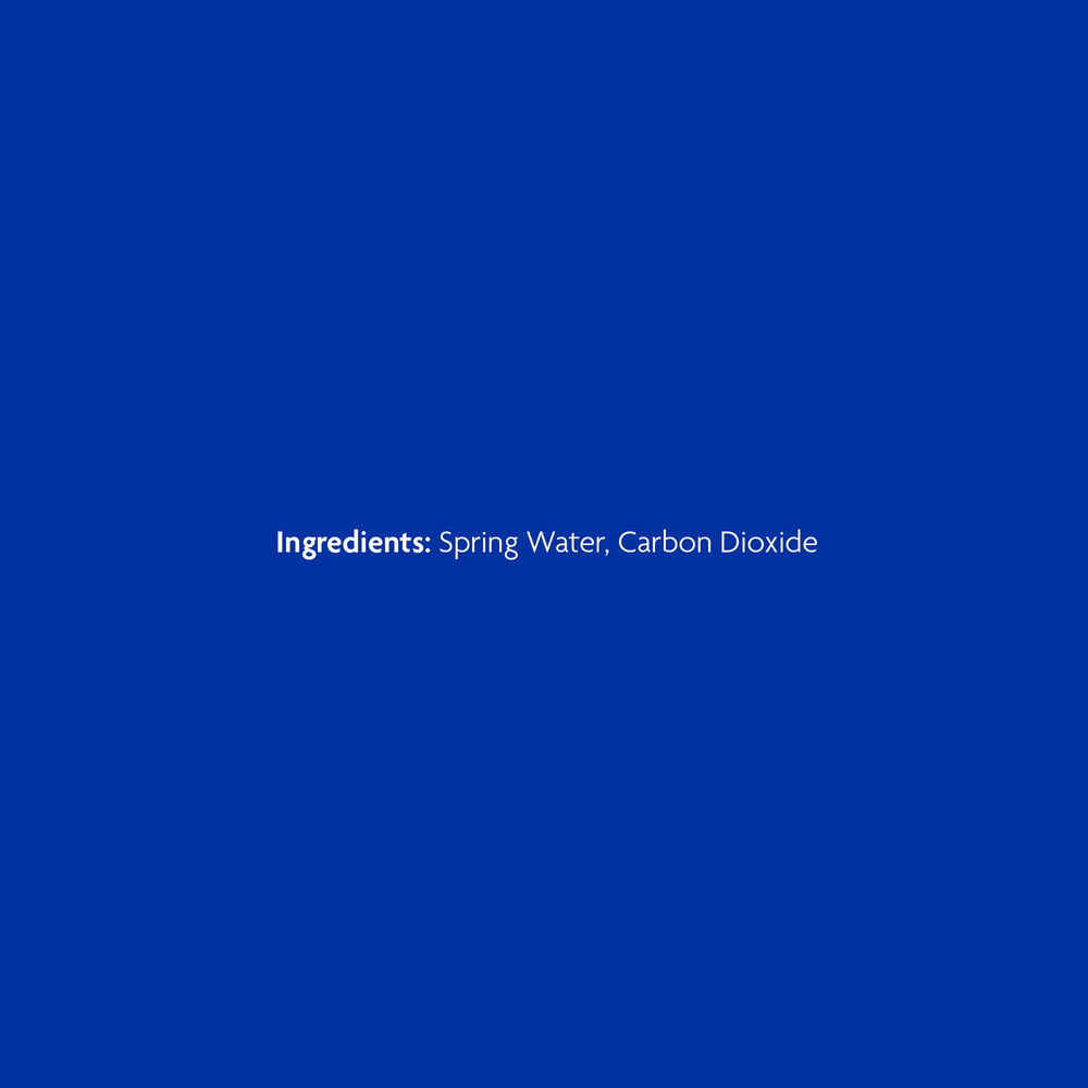 Saratoga Sparkling Water recycled bottle emphasizes sustainability.