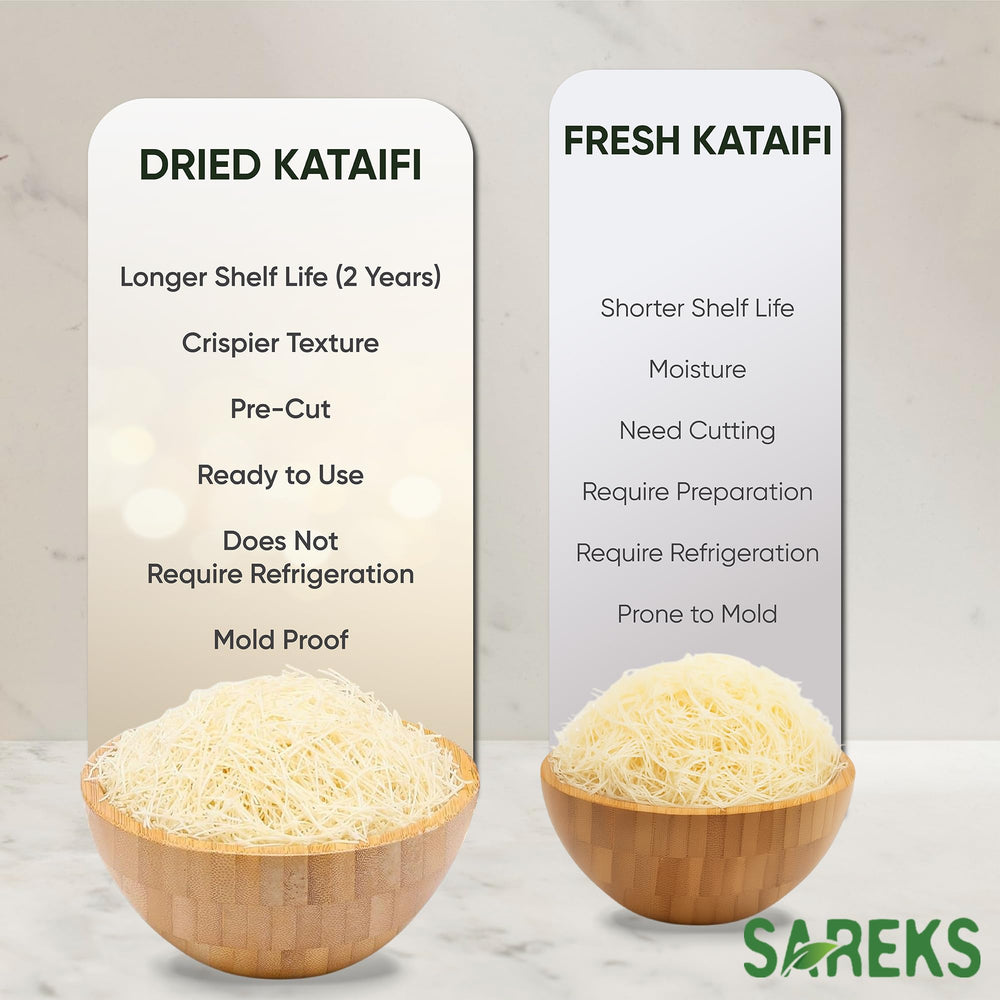 SAREKS Kataifi golden-crunch strands ideal for kunafa and kadayif desserts