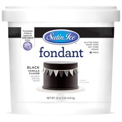 Satin Ice Black Fondant rolled smooth for flawless cake coverage and decoration.