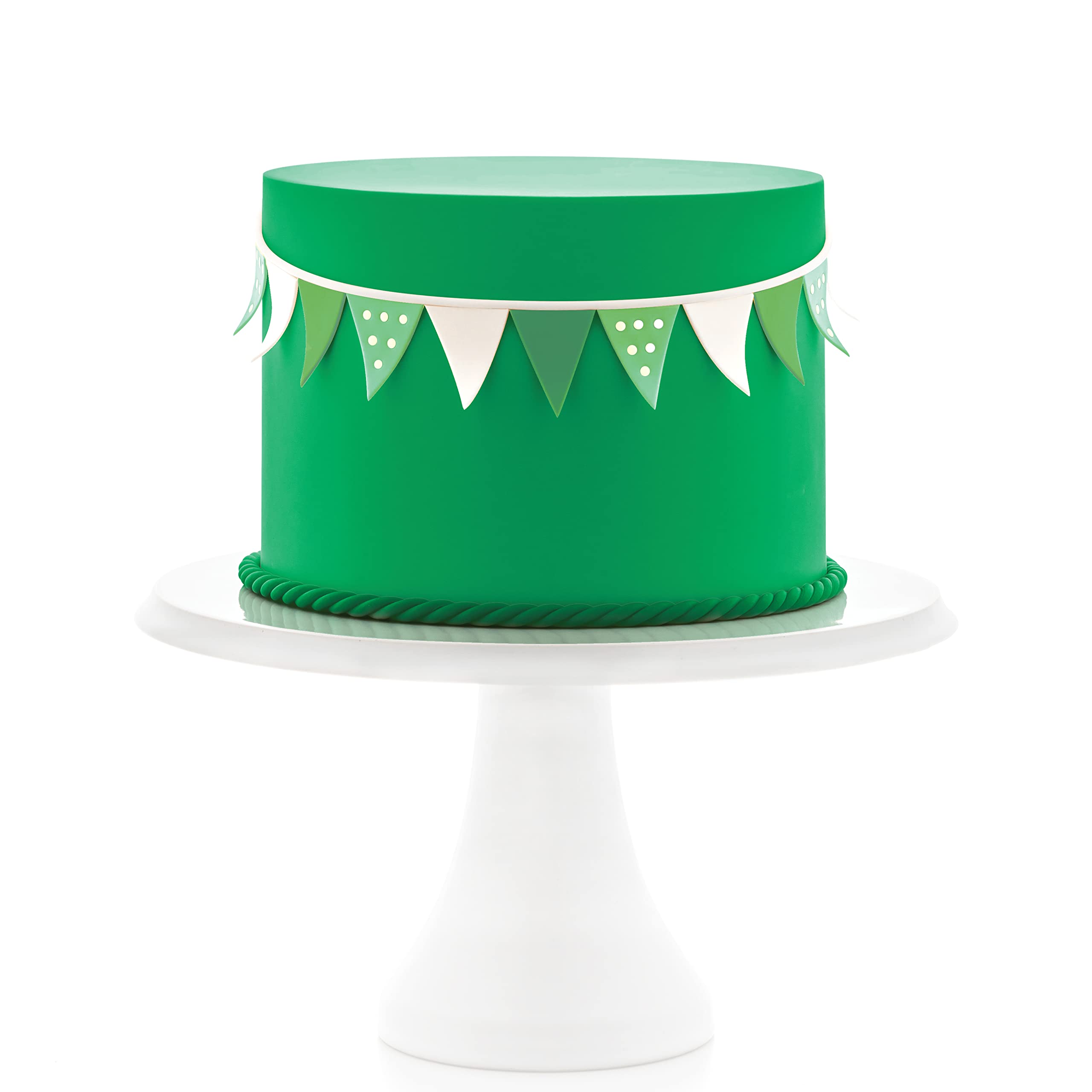 Satin Ice green fondant cut-out shapes for festive details.
