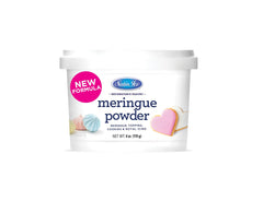 Satin Ice Meringue Powder pail front view ready for royal icing